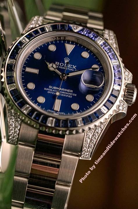 bracciale rolex uomo submariner|Rolex Submariner Date Sapphire and Diamond Set Blue Dial.